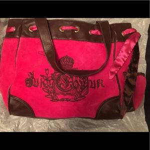 Used Juicy Couture Scarf Bag Pink Brown